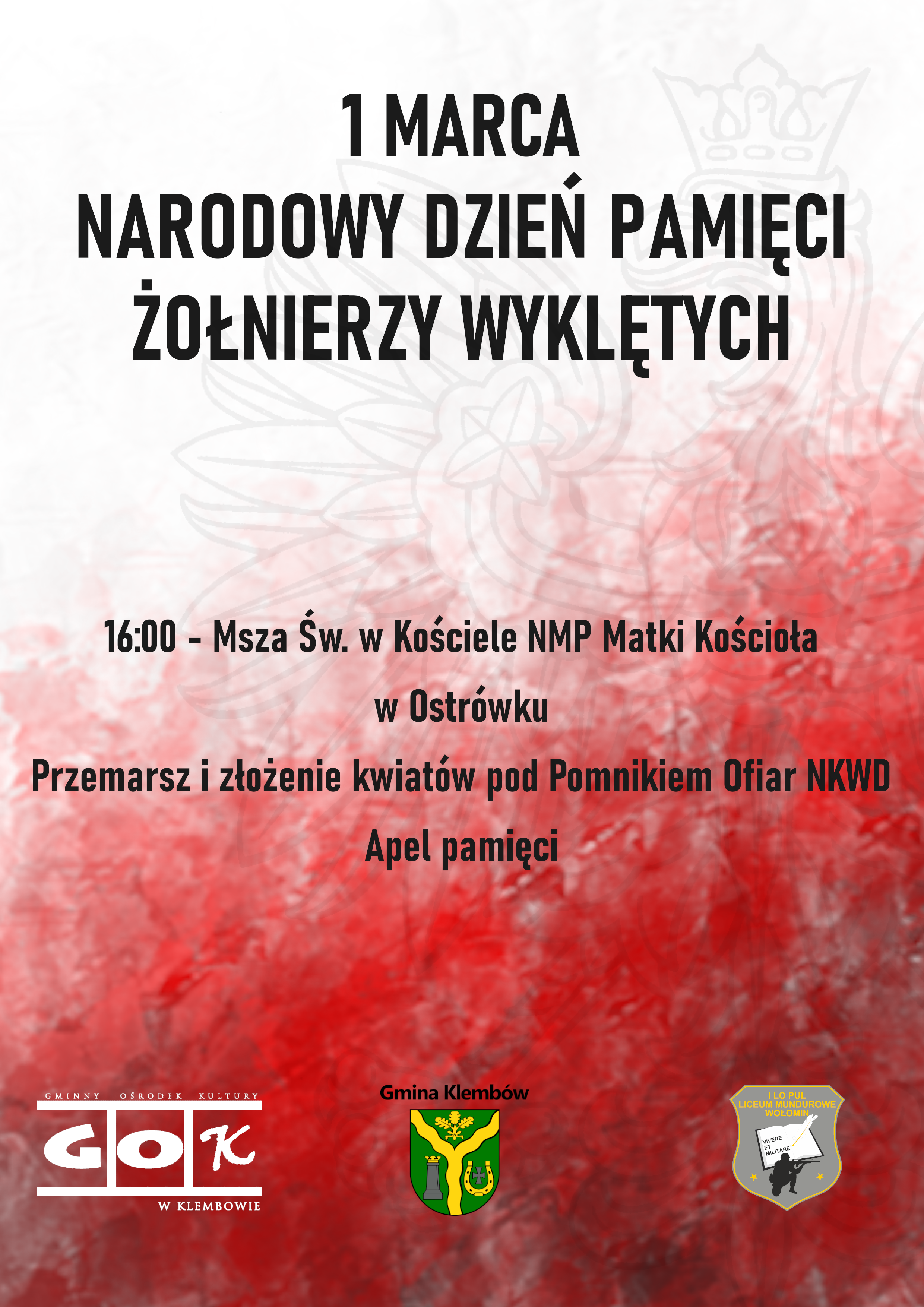 Zaproszenie do obchodów dnia pamięci Żołnierzy Wyklętych